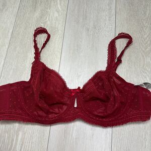 NWT Adore Me red laceโ mesh underwire bra size 40D